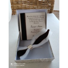 Προσκλητήριο Γάμου χειροποίητο κουτί με σχέδια ιριδίζοντα