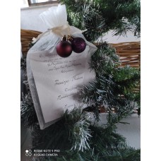 Προσκλητήριο Γάμου χειροποίητο Χριστουγεννιάτικο πουγκί οργάντζα